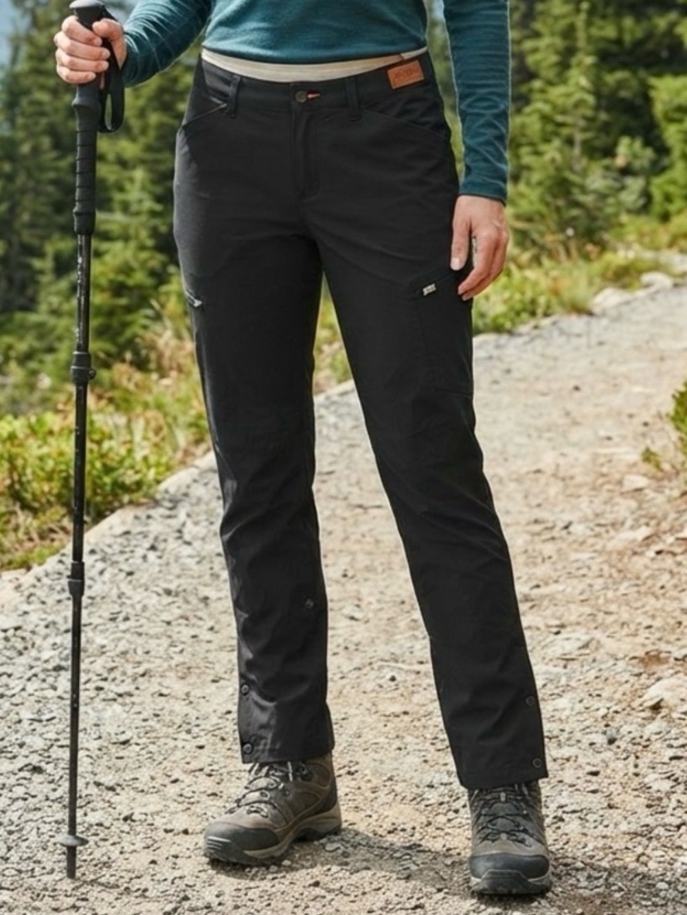 Orvis Jackson Quick Dry Convertible Hiking Pants Black Size 12 Capri Roll Up
